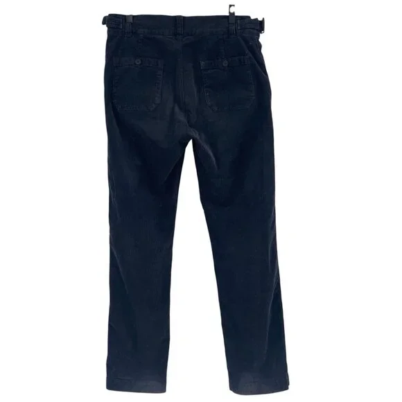 Bottega Veneta Mens Size 50 Corduroy Dark Gray Navy Button Fly Pants Straight